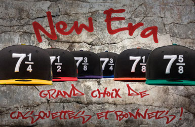Un très grand choix de bonnets et de casquettes de la fameuse marque américaine New Era vous attend sur notre site !